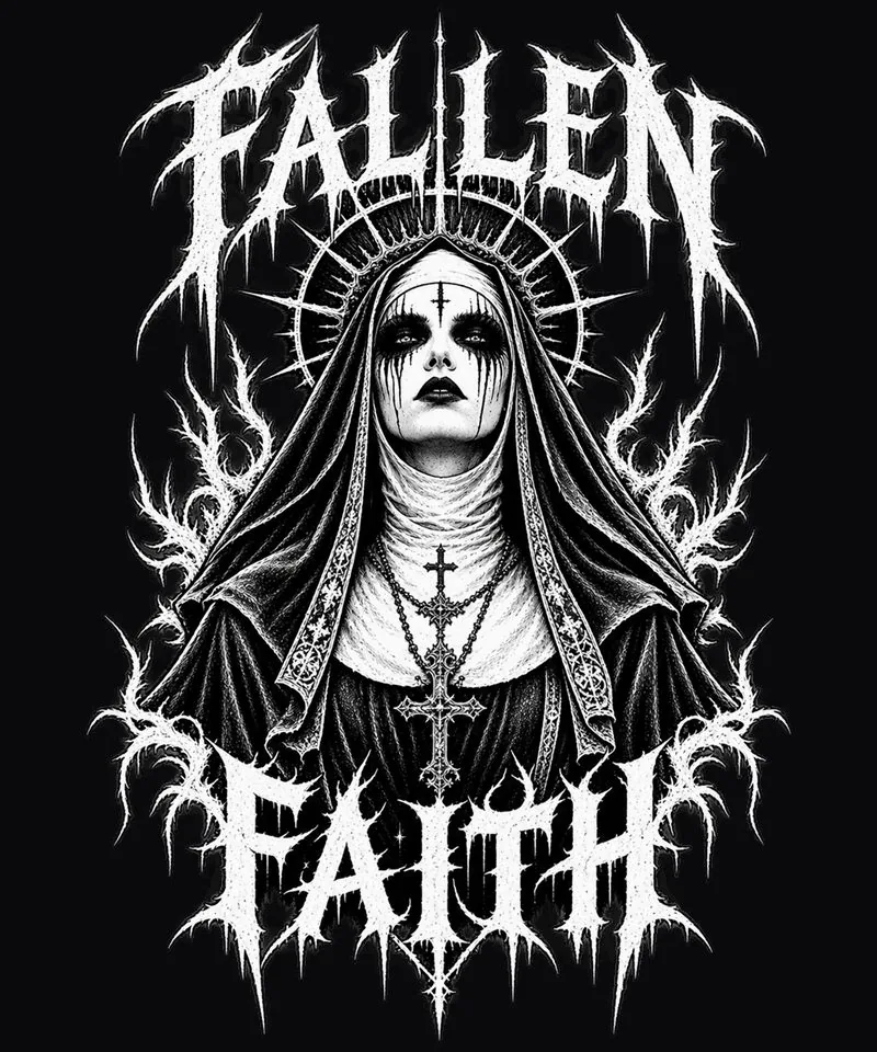 Schwarz-weißes Digitaldesign: Fallen Faith