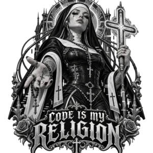 Code Is My Religion – CLOISTRA Gothic-Design